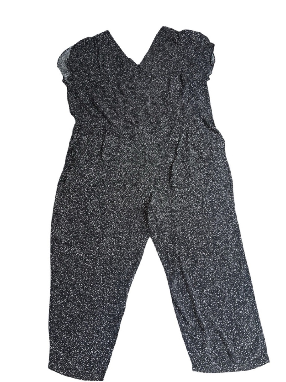LOFT Fuschai Jumpsuit womens Plus 26 polka dots petal sleeve tie back romper
